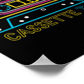 Retro 80s 90s Neon Cassettebandje Ghettobaster Poster (Hoek)