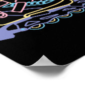 Retro 80s 90s Neon Inline Schaats Poster (Hoek)