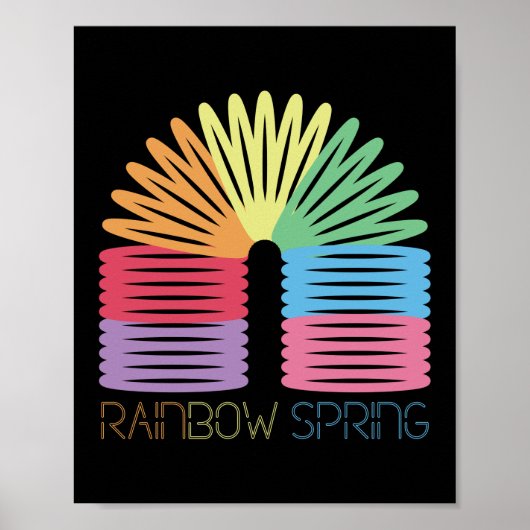 Retro 80s 90s Neon Rainbow Spring Poster (Voorkant)