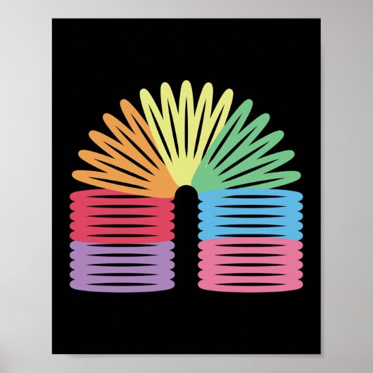 Retro 80s 90s Neon Rainbow Spring Poster (Voorkant)