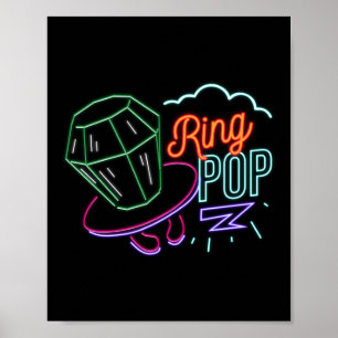 Retro 80s 90s Neon Ring Pop Snoep Poster