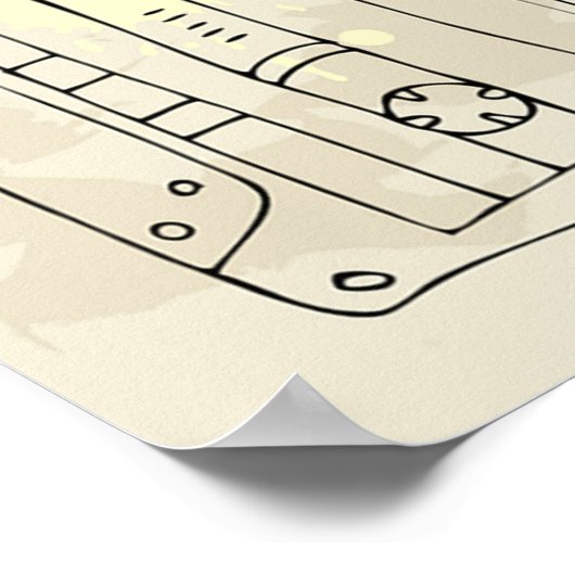 Retro 80s 90s Nostalgic Cassette Mix Tape Pattern Poster (Hoek)