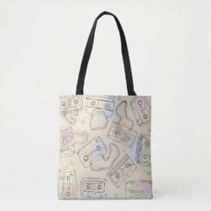 Retro 80s 90s Nostalgisch Cassette Mix Tape Patroo Tote Bag