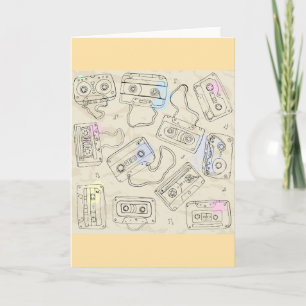 Retro 80s 90s nostalgische cassette-mix-tape-patro kaart