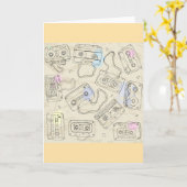 Retro 80s 90s nostalgische cassette-mix-tape-patro kaart (Gele Bloem)