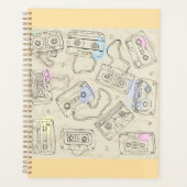 Retro 80s 90s nostalgische cassettemix-tapepatroon planner (Voorkant)