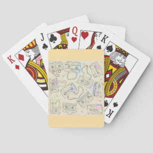 Retro 80s 90s nostalgische cassettemixbandpatroon pokerkaarten