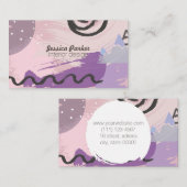 Retro 80's 90's Paarse, gestookte vuilnismannen Visitekaartje (Voorkant / Achterkant)