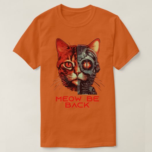 Retro 80s 90s Robot Cat Gifts Pun Funny Cat T-shirt (Design voorkant)