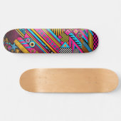 Retro 80s & 90s Skateboard Deck – Vetgedrukte kleu (Horizontaal)