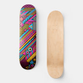 Retro 80s & 90s Skateboard Deck – Vetgedrukte kleu (Voorkant)
