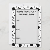 Retro 80s / 90s Stijl Geometrische Vormen Uitnodig Kaart (Achterkant)