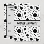 Retro 80s / 90s Stijl Geometrische Vormen Uitnodig Kaart (Voorkant / Achterkant)