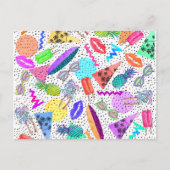 Retro 80's '90's 'Summer Beach Collage Pattern' Briefkaart (Voorkant)
