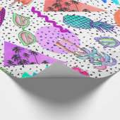 Retro 80's '90's 'Summer Beach Collage Pattern' Cadeaupapier (Hoek)