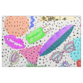 Retro 80's '90's 'Summer Beach Collage Pattern' Stof (Fat Quarter)