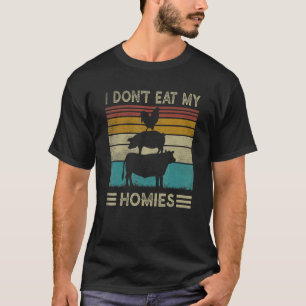 Retro 80s 90s Vegetarisch Ik Eet Mijn Homies Plezi T-shirt