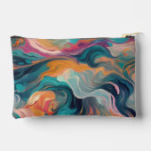 Retro 80s Abstracte Draaikolk Turquoise & Oranje Etui (Achterkant)