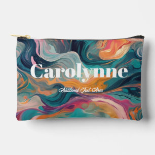 Retro 80s Abstracte Draaikolk Turquoise & Oranje Etui