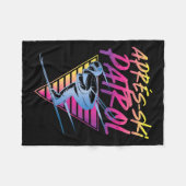 Retro 80s Apres Ski Patrol Fleece Deken (Voorkant (Horizontaal))