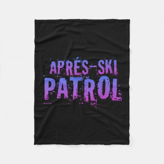 Retro 80s Apres Ski Patrol Fleece Deken (Voorkant)