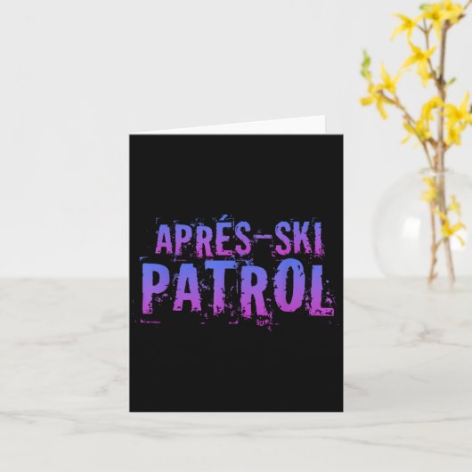 Retro 80s Apres Ski Patrol  Kaart (Gele Bloem)
