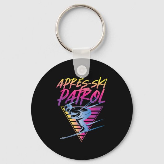 Retro 80s Apres Ski Patrol Sleutelhanger (Voorkant)