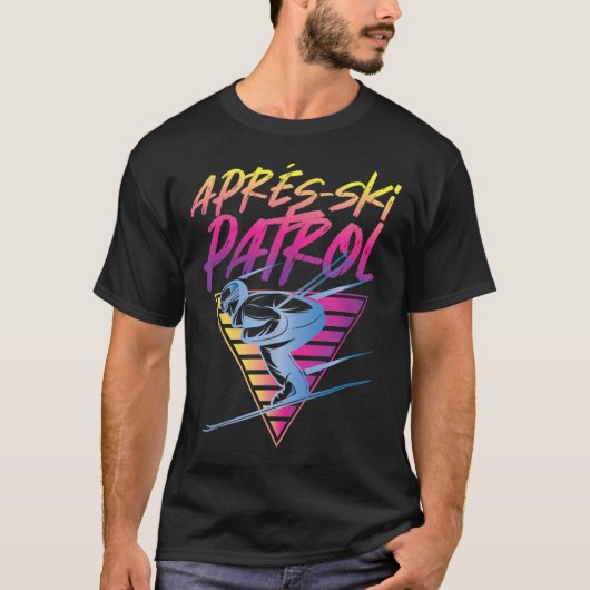 Retro 80s Apres Ski Patrol T-shirt (Voorkant)