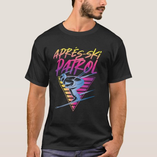 Retro  80s Apres Ski Patrol T-shirt (Voorkant)