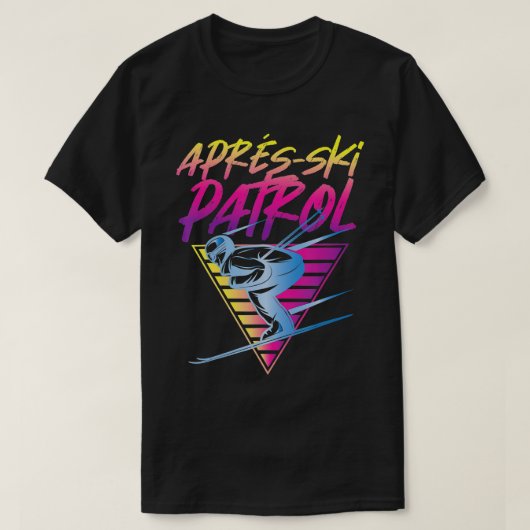 Retro  80s Apres Ski Patrol T-shirt (Design voorkant)
