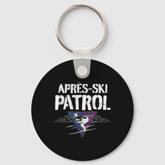 Retro 80s Apres Ski Patrol Vintage  Sleutelhanger (Voorkant)