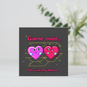 Retro 80s Arcade Game Valentijn's Day Feestdagenkaart (Staand voorkant)