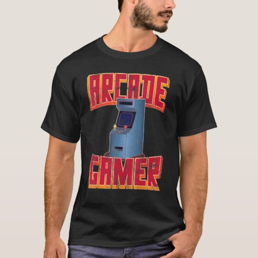 Retro 80s Arcade Gamer Classic videogames met 8 bi T-shirt (Voorkant)