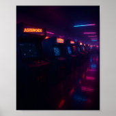 Retro 80s Arcade Gaming Aesthetic Neon Lights Poster (Voorkant)