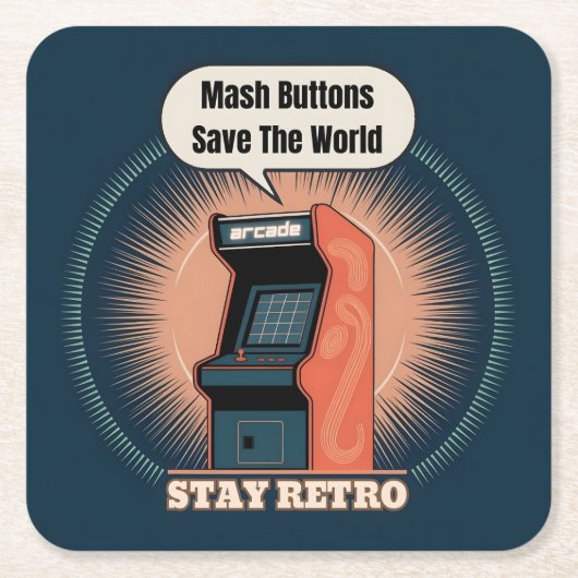 Retro 80s Arcade Gaming Nerdy Humor Kartonnen Onderzetters (Voorkant)