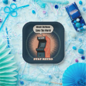 Retro 80s Arcade Gaming Nerdy Humor Papieren Bordje (Feest)