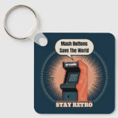 Retro 80s Arcade Gaming Nerdy Humor Sleutelhanger (Voorkant)