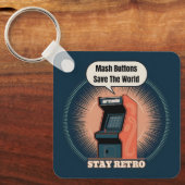 Retro 80s Arcade Gaming Nerdy Humor Sleutelhanger (Voorkant)