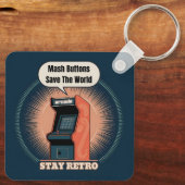 Retro 80s Arcade Gaming Nerdy Humor Sleutelhanger (Achterkant)