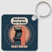 Retro 80s Arcade Gaming Nerdy Humor Sleutelhanger (Achterkant)