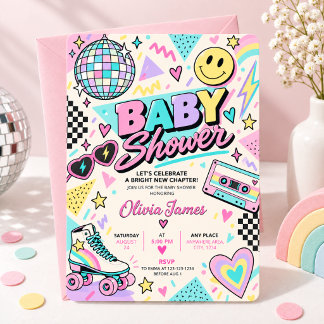 Retro 80s Baby Shower Kaart