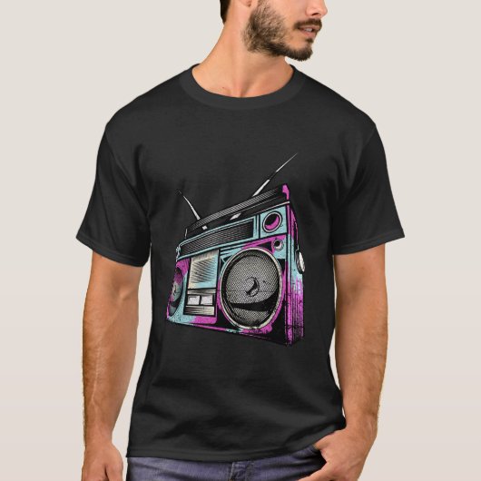  retro 80s Boom Box Stereo T-shirt (Voorkant)