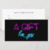 Retro 80s cadeaubon voor neonverlichting (Voorkant / Achterkant)