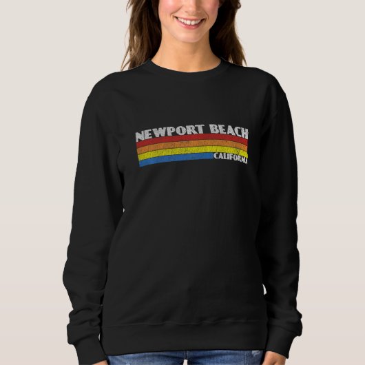 Retro 80s California CA Souvenir Newport Beach   Trui (Voorkant)