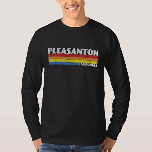 Retro 80s California CA Souvenir Pleasanton T-shirt (Voorkant)