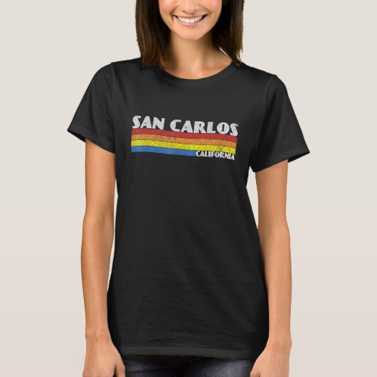 Retro 80s California CA Souvenir San Carlos T-shirt (Voorkant)
