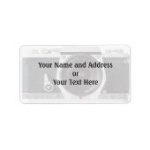 Retro 80s Camera Effect Naam en adreslabel Etiket (Voorkant)