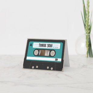 Retro 80s Cassette mixtape gepersonaliseerd Bedankkaart