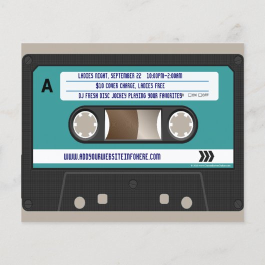 Retro 80s Cassette mixtape gepersonaliseerd Flyer (Achterkant)