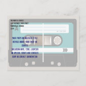 Retro 80s Cassette mixtape gepersonaliseerd Uitnodiging Briefkaart (Achterkant)